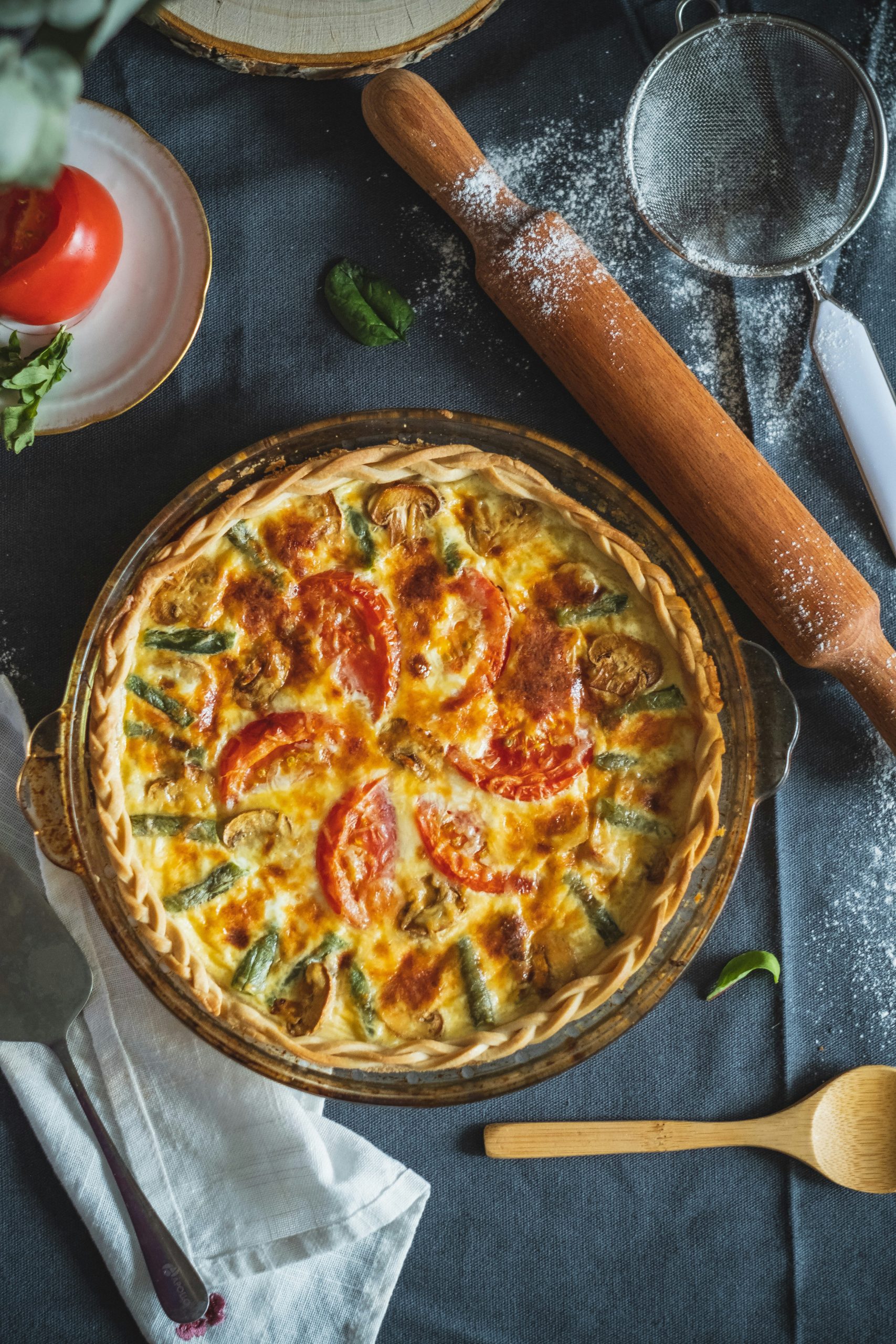 Tomato and Mushroom Quiche