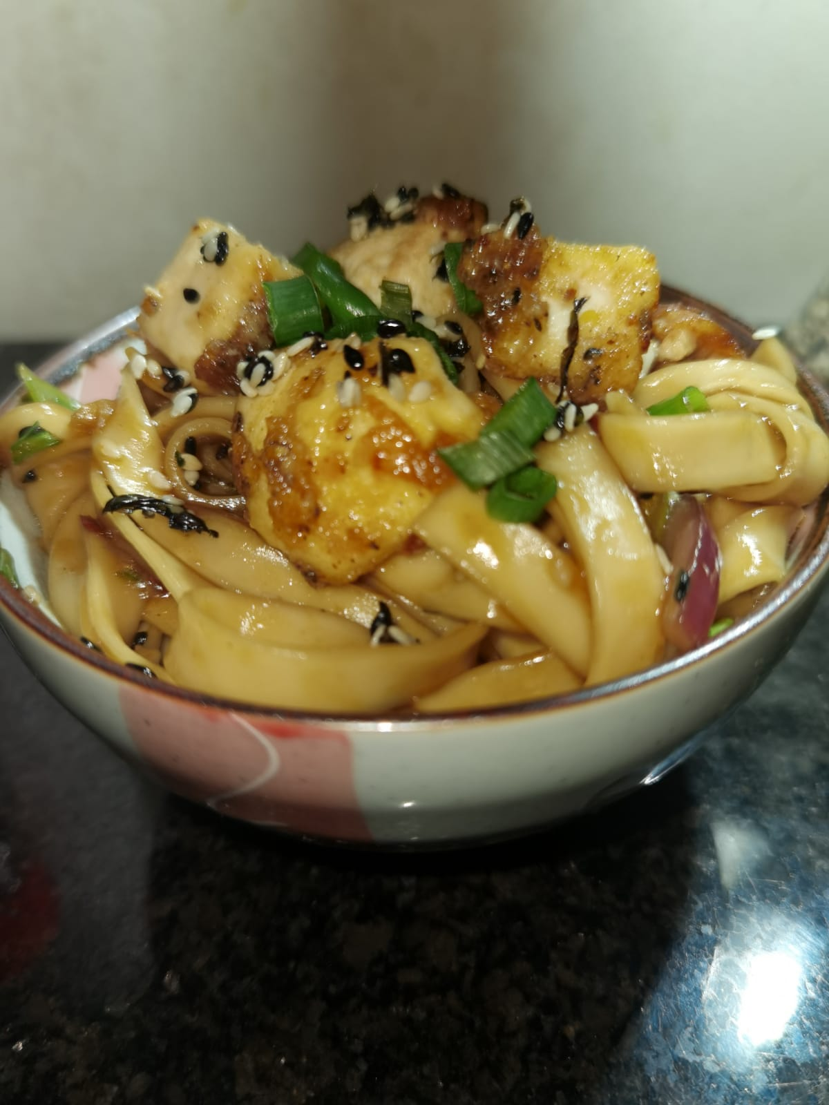 Tofu rice noodle stir fry